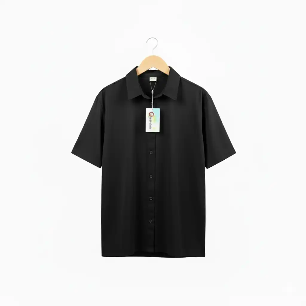 KEMEJA KNIT 22s PRIA BLACK